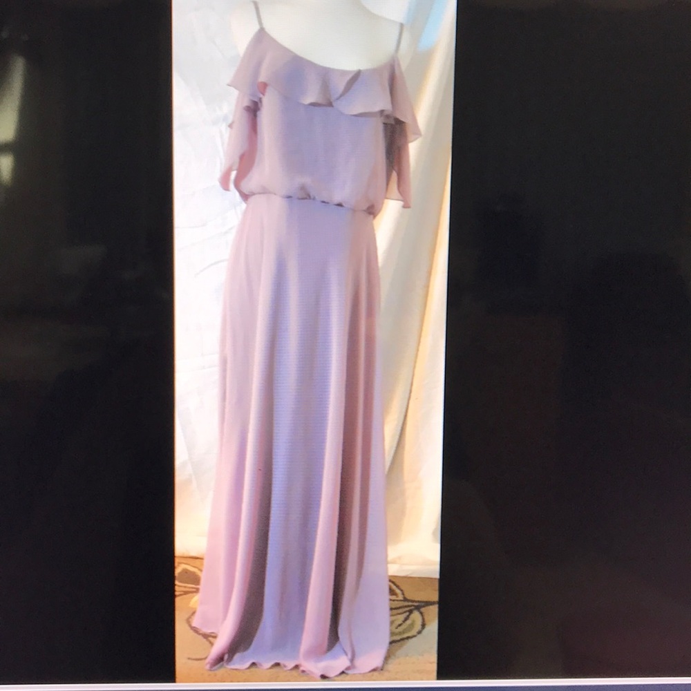 Cold Shoulder A Line Chiffon Gown